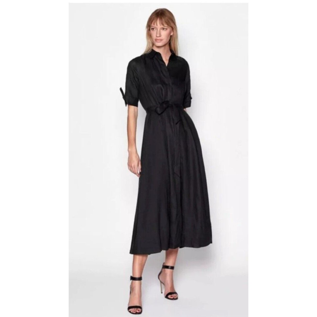 Equipment Femme Shirt Dress Size Small Belted Vintage Midi 90s Blue Irenne